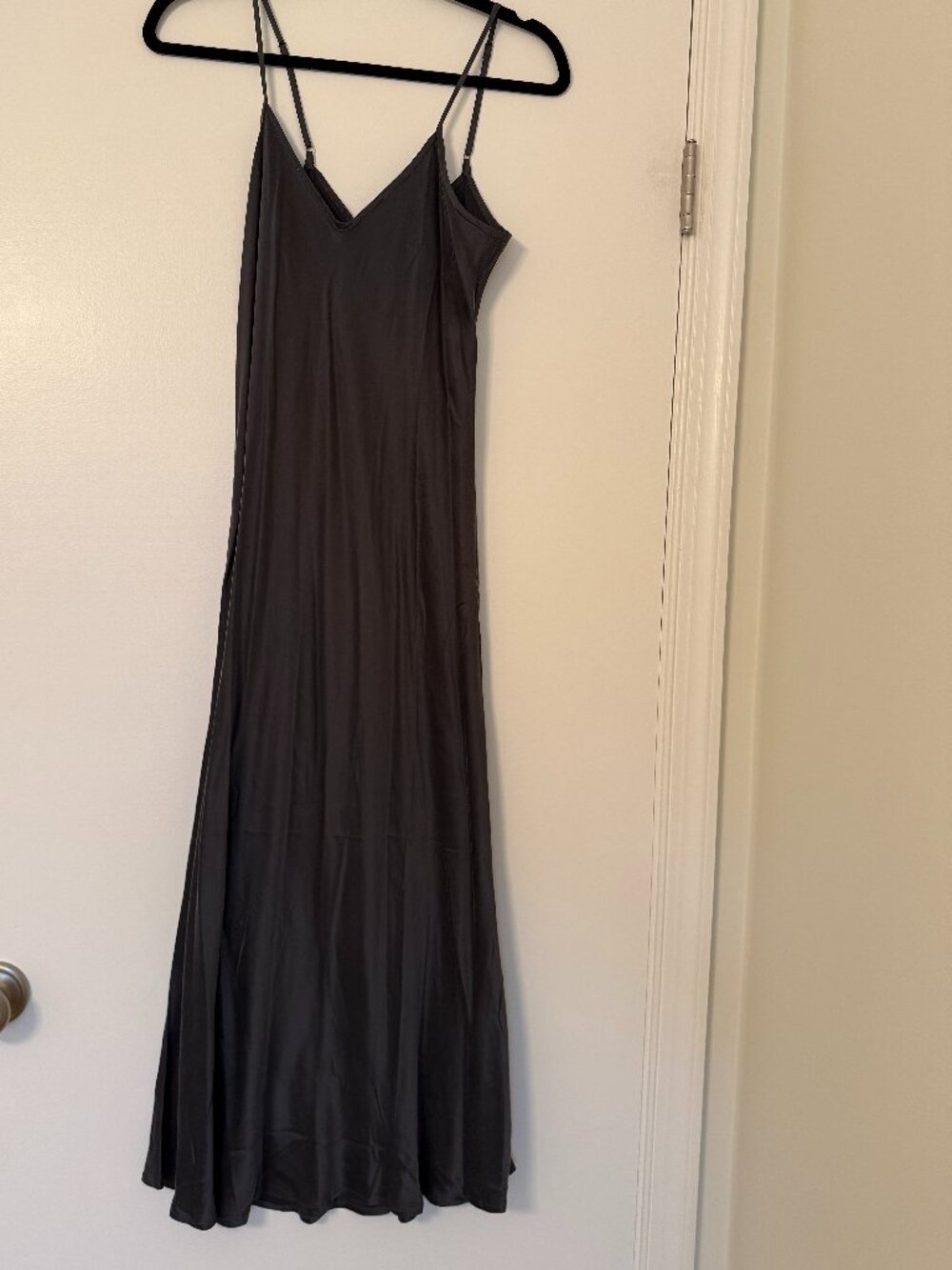 Silk Laundry 90s Slip Dress in Smoke